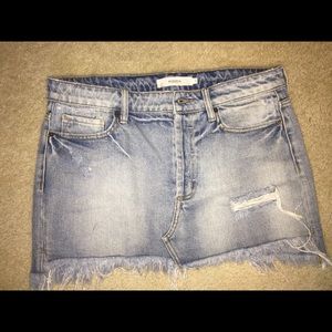 Hidden Denim Distressed Mini Skirt Size L